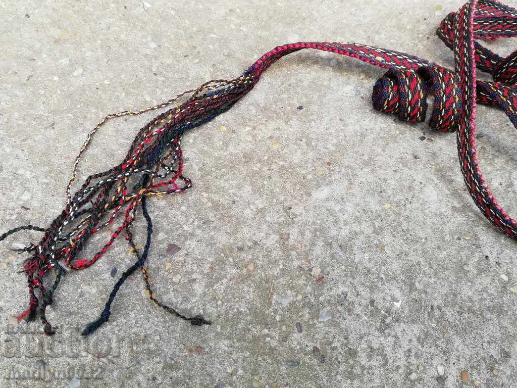 Old hand-woven sash sash belt costume - 7