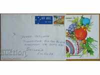 Traveled postcard envelope from Australia, 1980s