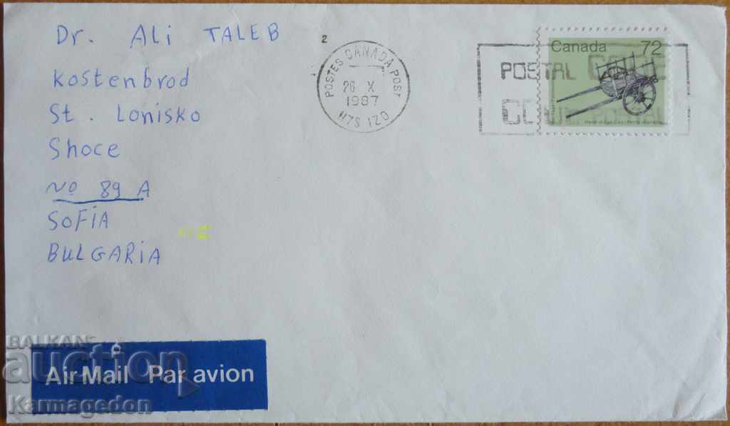 Travel envelope with letter from Canada, 1980s Travel envelope with letter from Canada, 1980s