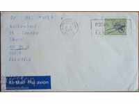 Travel envelope with letter from Canada, 1980s