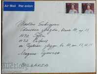 Plic de călătorie cu scrisoare din Canada, anii 1980