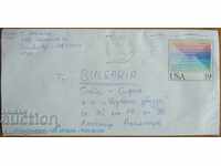 Travel envelope with a letter from the USA, from the 1980s