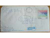 Travel envelope with a letter from the USA, from the 1980s