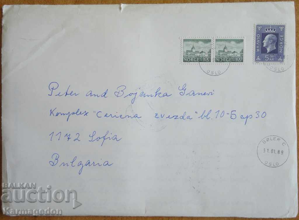 Traveled envelope with a letter from Norway, 1980s Traveled envelope with a letter from Norway, 1980s
