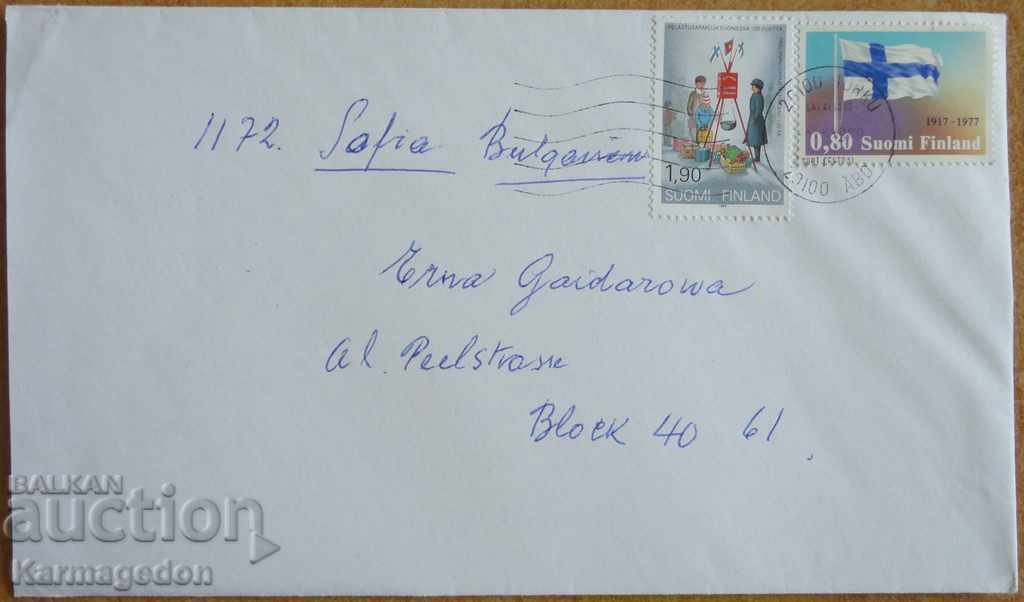 Plic de călătorie cu o scrisoare din Finlanda, anii 1980
