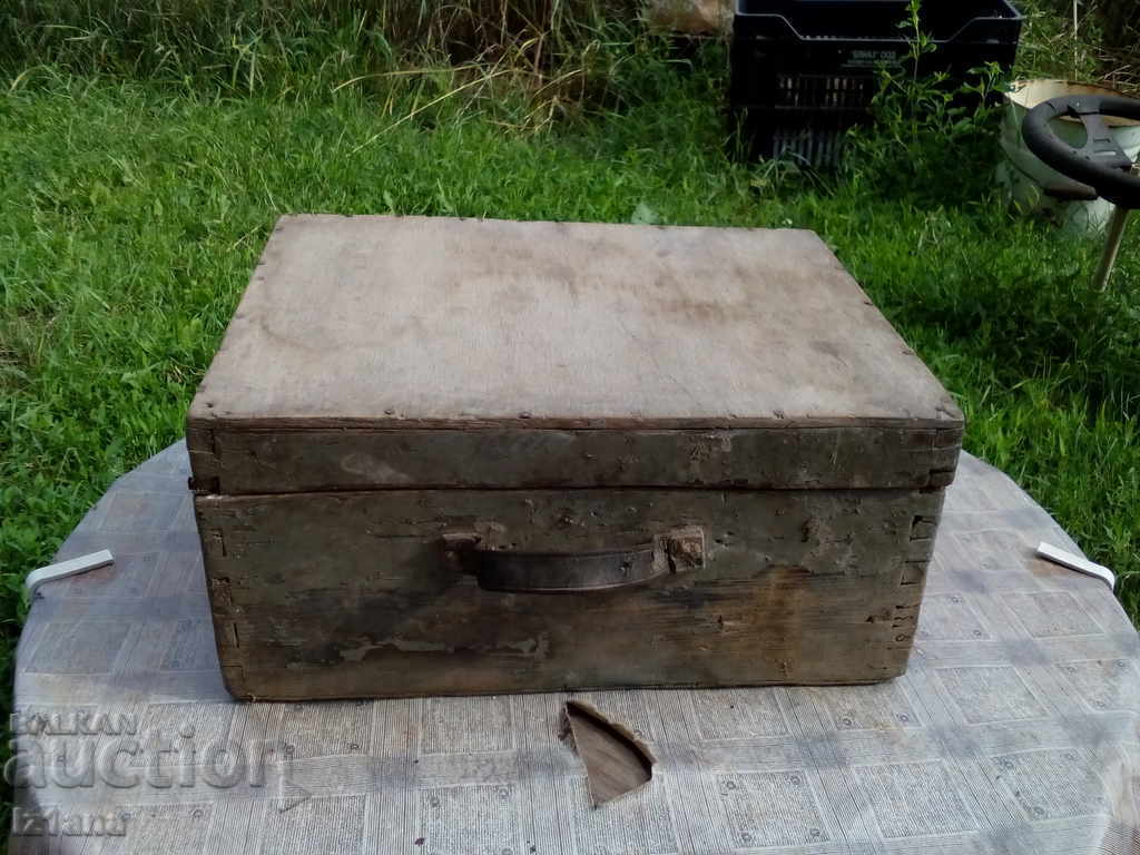 Antique wooden suitcase