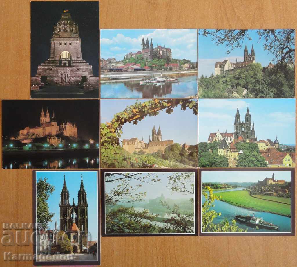 Картички - ГДР, 9 броя нови