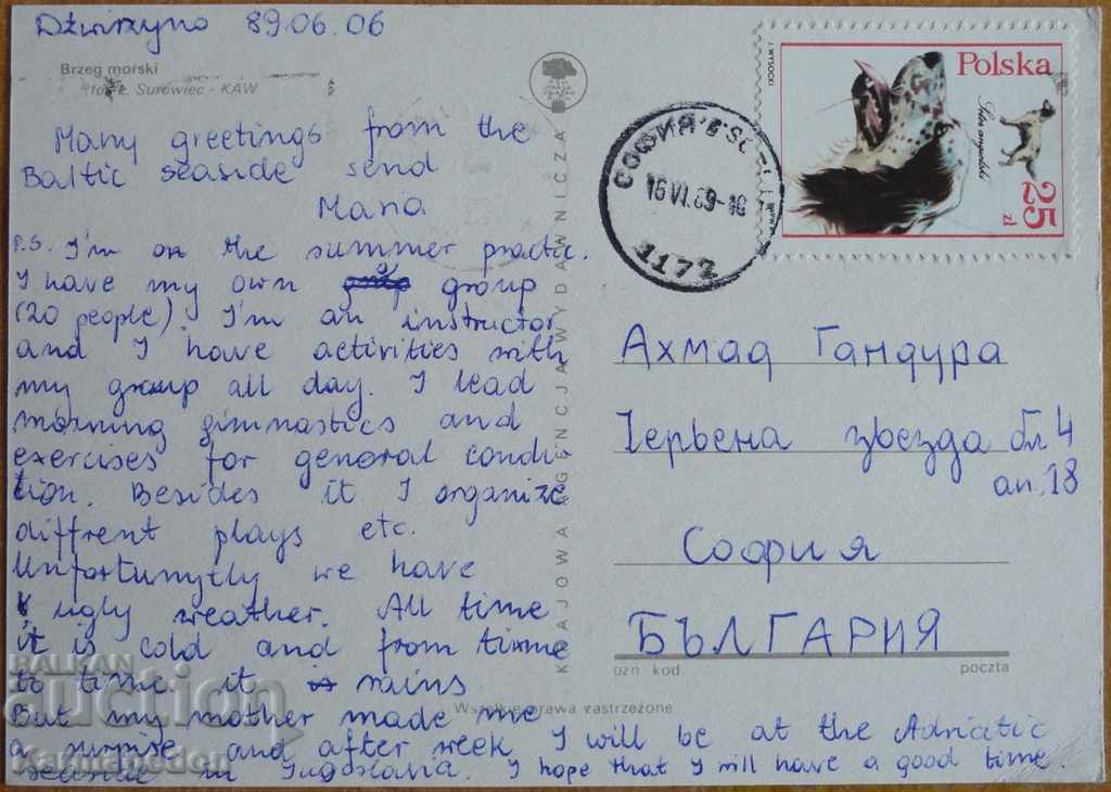 Traveled postcard from Poland, from the 80s with price 1.00 BGN | € 0.51 Traveled postcard from Poland, from the 80s with price 1.00 BGN | € 0.51