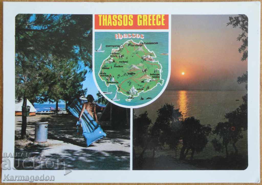 Traveled postcard from Greece, from the 80s