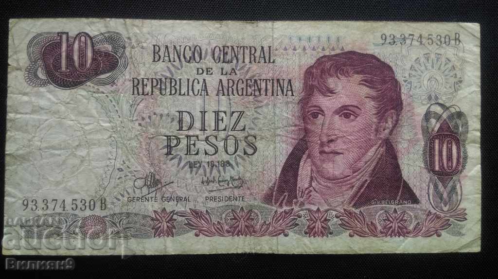 ARGENTINA 10 PES 1970 - 1973