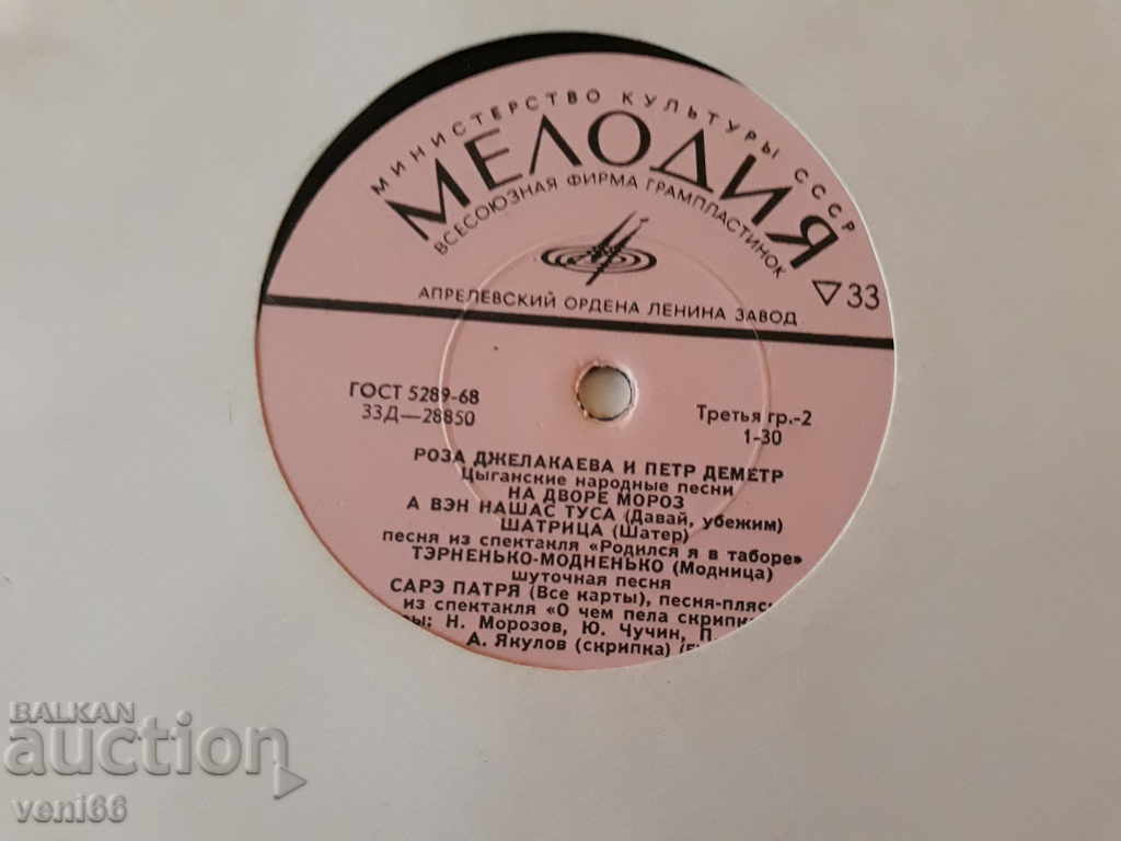 Gramophone plate - medium format with price 2.00 BGN | € 1.02 Gramophone plate - medium format with price 2.00 BGN | € 1.02