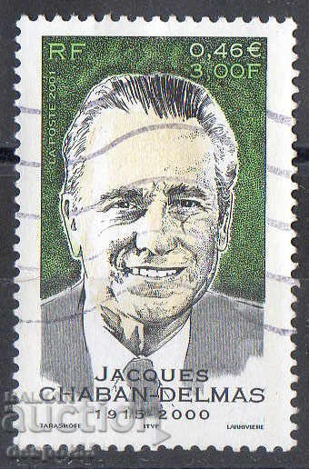 2001. Franța. Jacques Chaban-Delmas, un politician francez - un nud.