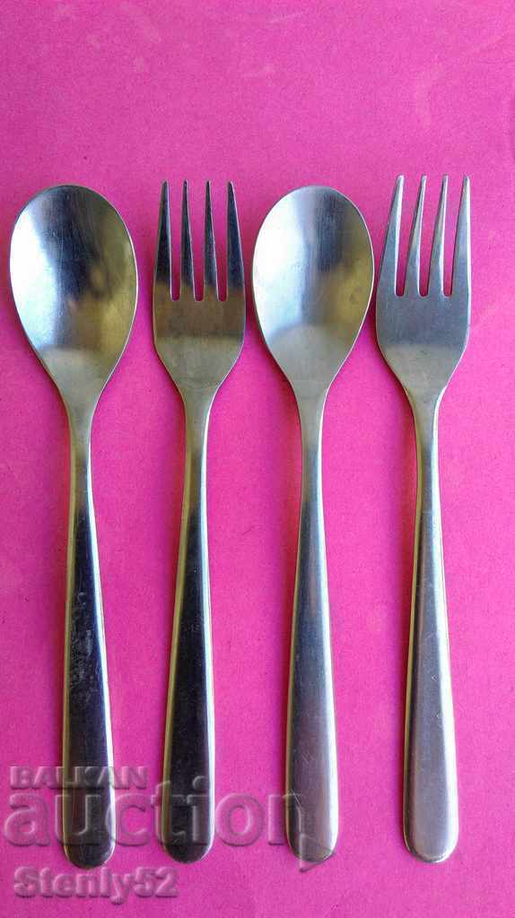 With logo "BRITISH AIRWAYS" forks and spoons for tea, coffee