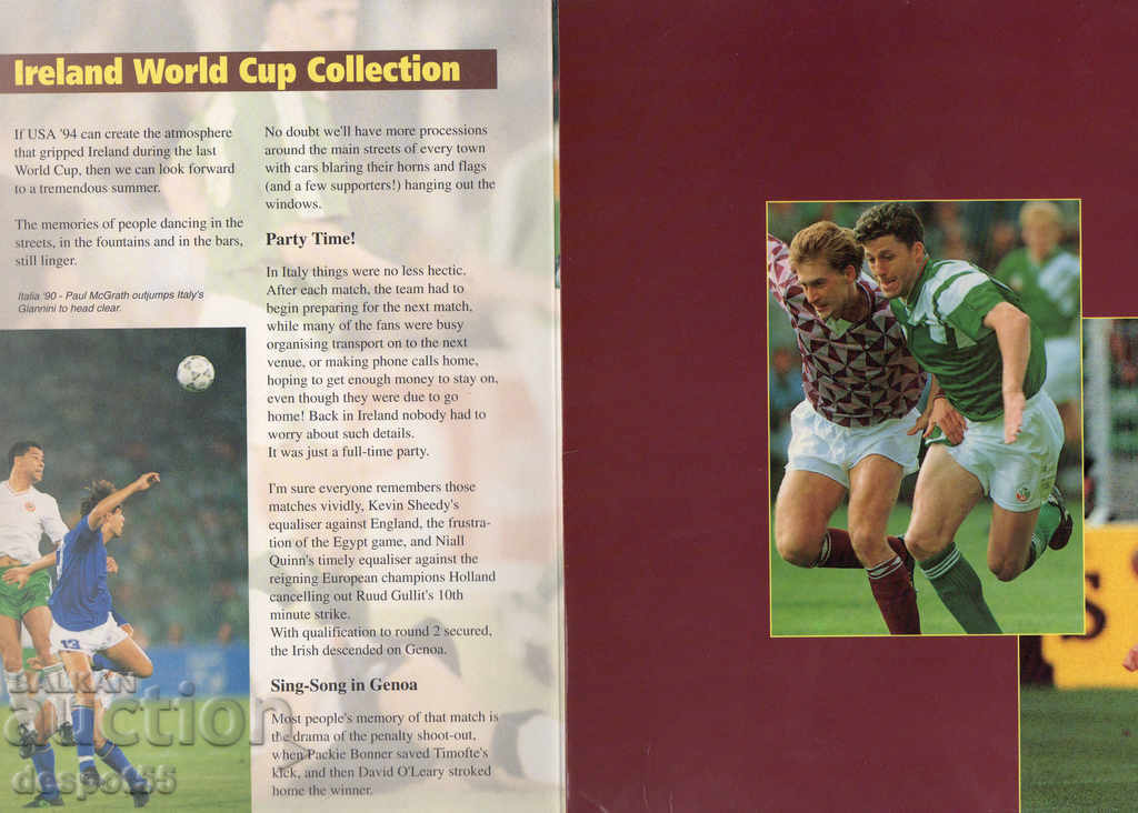 Auction 1994. Eire. World Cup USA '94. Two blocks Auction 1994. Eire. World Cup USA '94. Two blocks