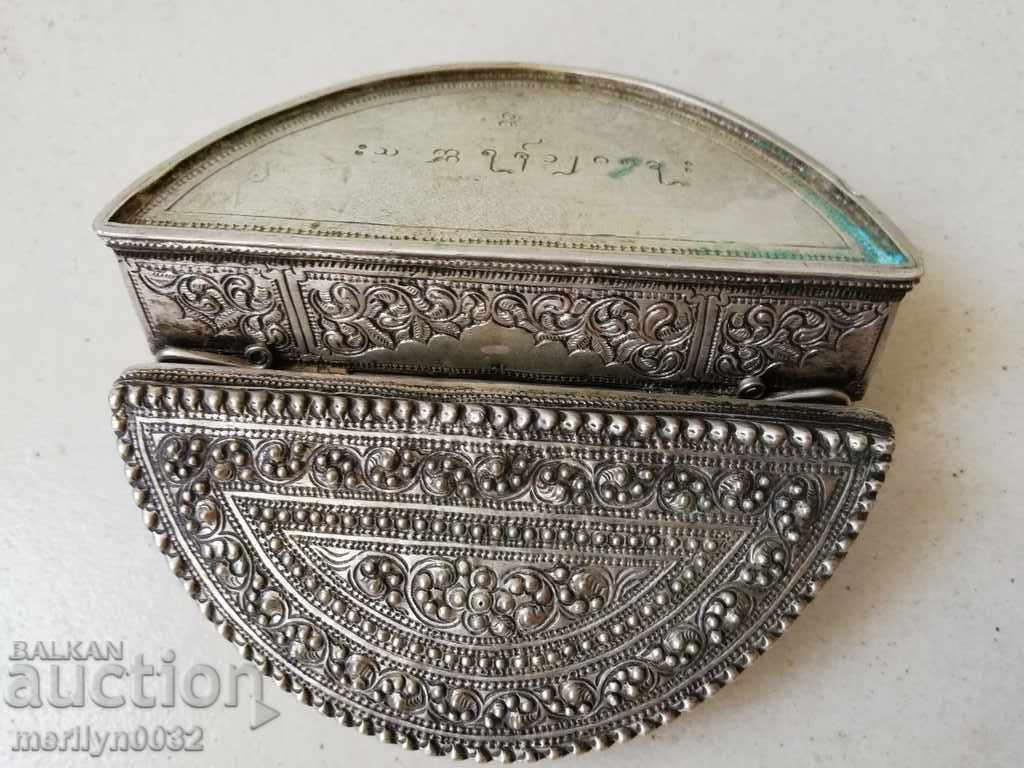 Box for snuff Vazrazhdane silver 133.8g hammered granulation - 5 Box for snuff Vazrazhdane silver 133.8g hammered granulation - 5