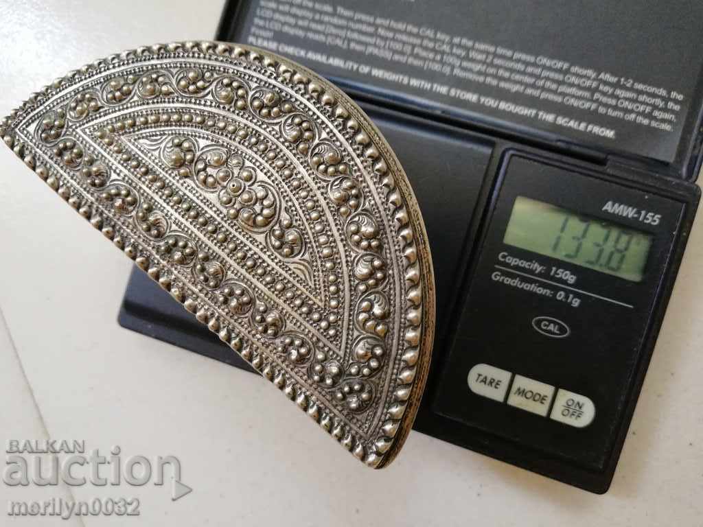 Box for snuff Vazrazhdane silver 133.8g hammered granulation - 6 Box for snuff Vazrazhdane silver 133.8g hammered granulation - 6