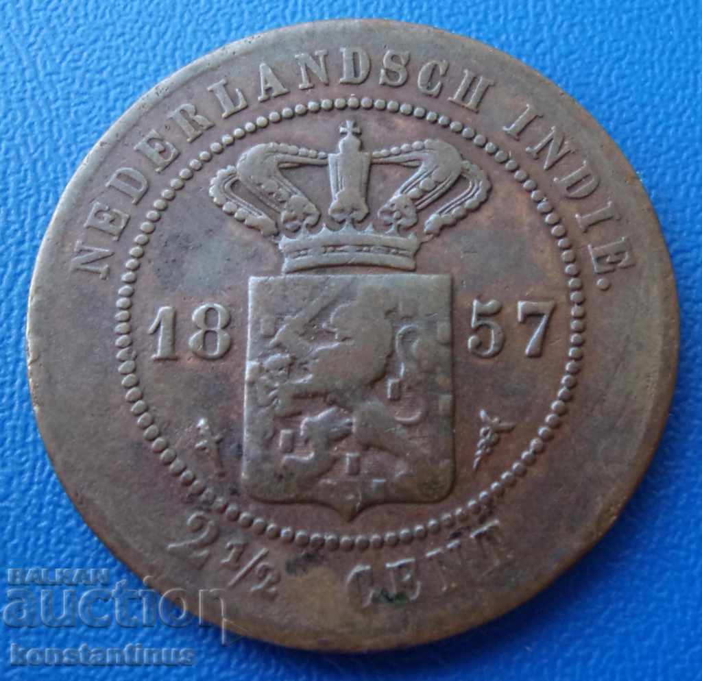 Netherlands - India 2½ Cents 1857 Very Rare