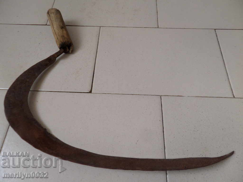 Auction Old forged sickle farm wrought iron tool Auction Old forged sickle farm wrought iron tool