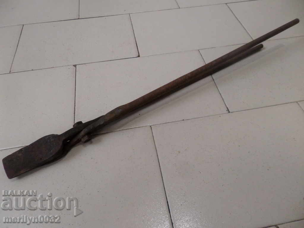 Old blacksmith's tongs, wrought iron, tool - 6