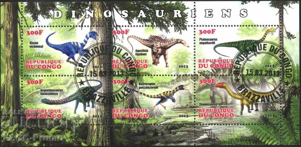 Клеймован блок  Фауна  Динозаври  2013 от Конго