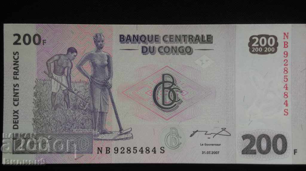 CONGO 200 FRANCA 2007 UNC