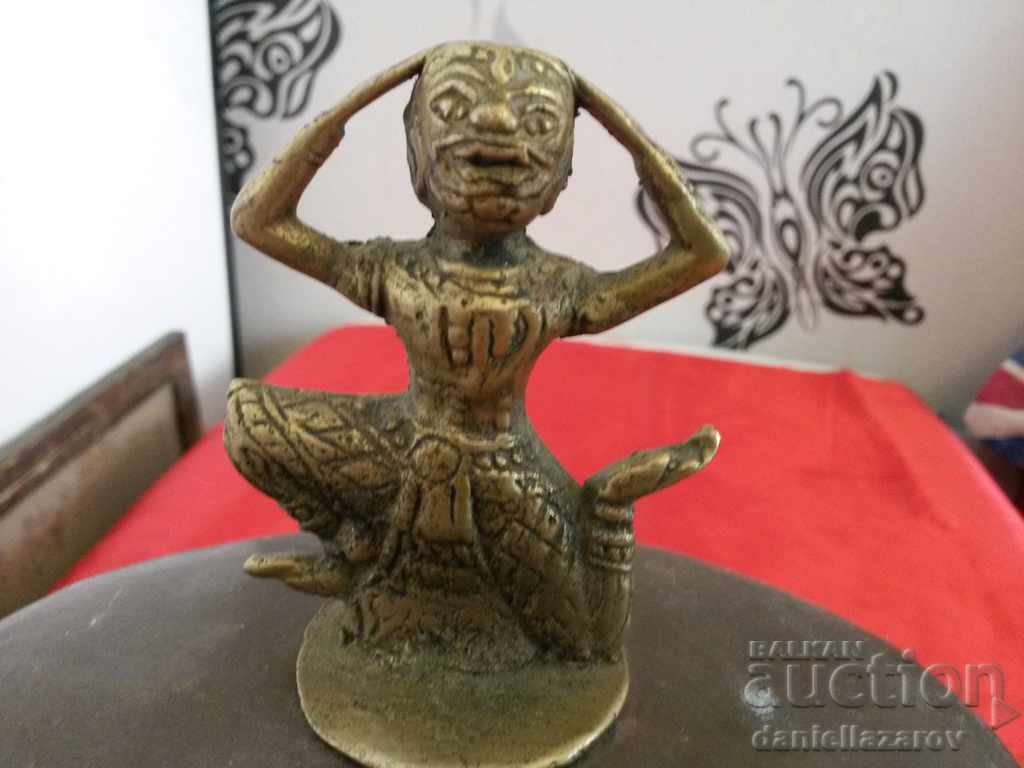 Auction Old Bronze Tibetan Court with Deity Auction Old Bronze Tibetan Court with Deity