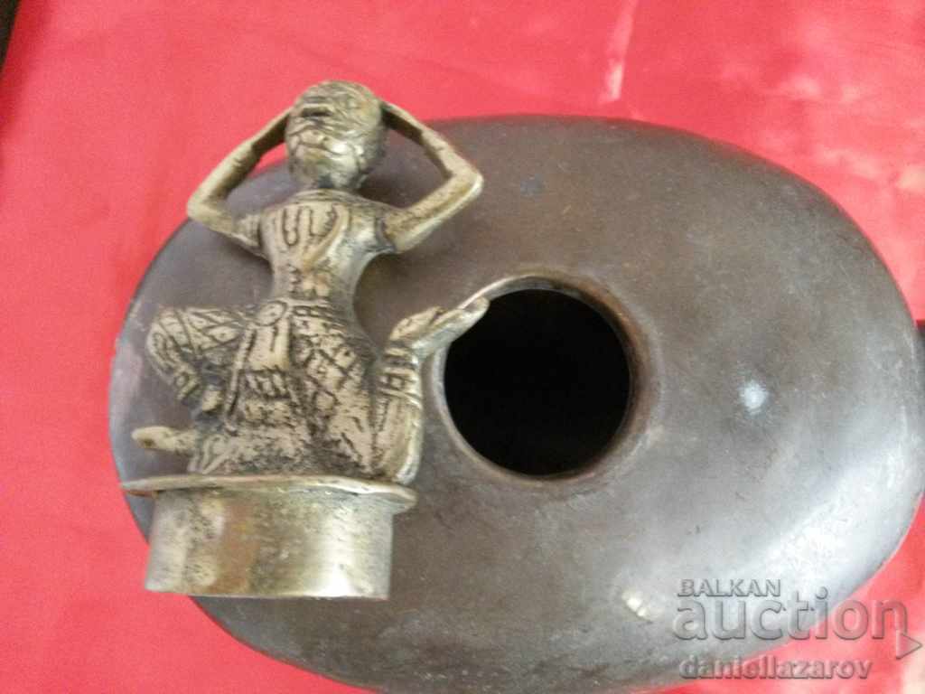 Delivery of Old Bronze Tibetan Court with Deity Delivery of Old Bronze Tibetan Court with Deity