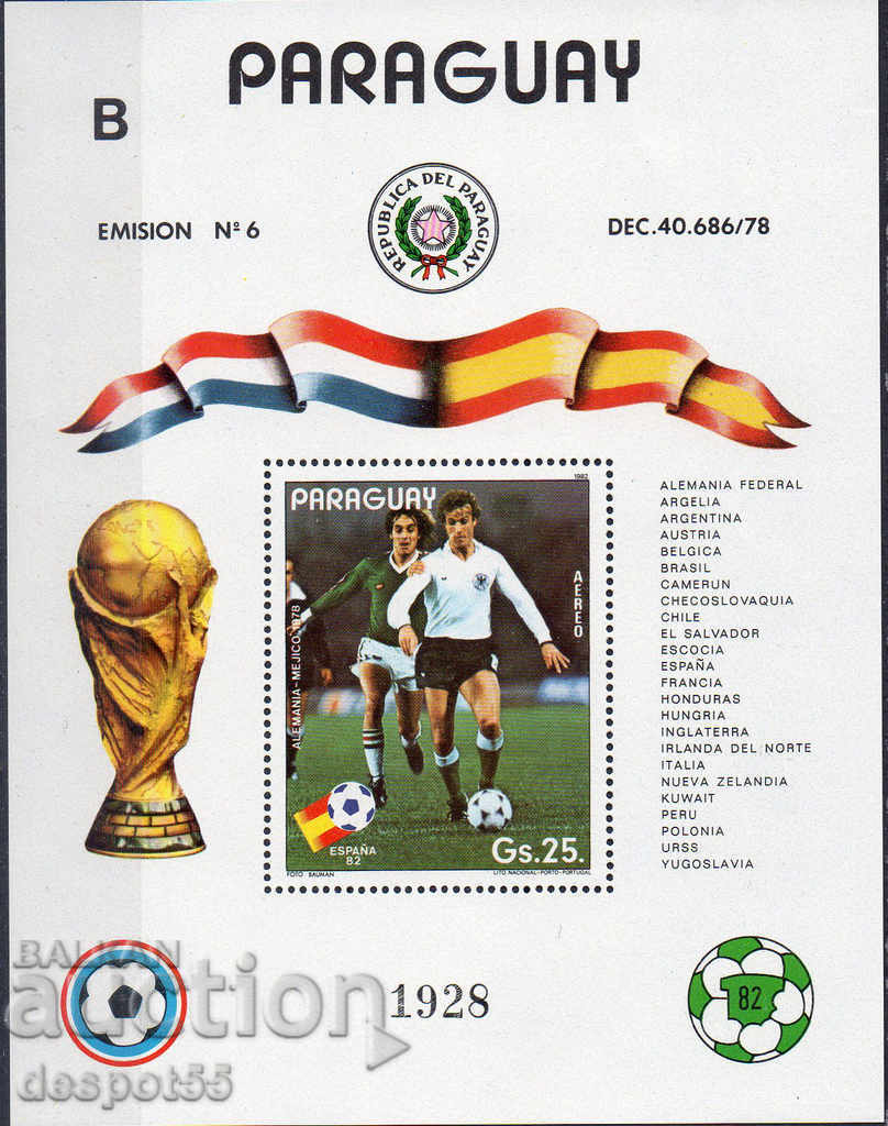 1982. Παραγουάη. Παγκόσμιο Κύπελλο, Ισπανία. Αποκλεισμός RR.