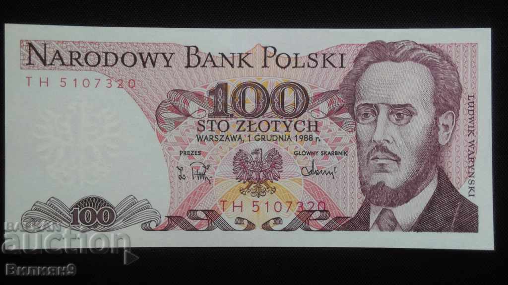 100 злоти 1988 Полша ( UNC )