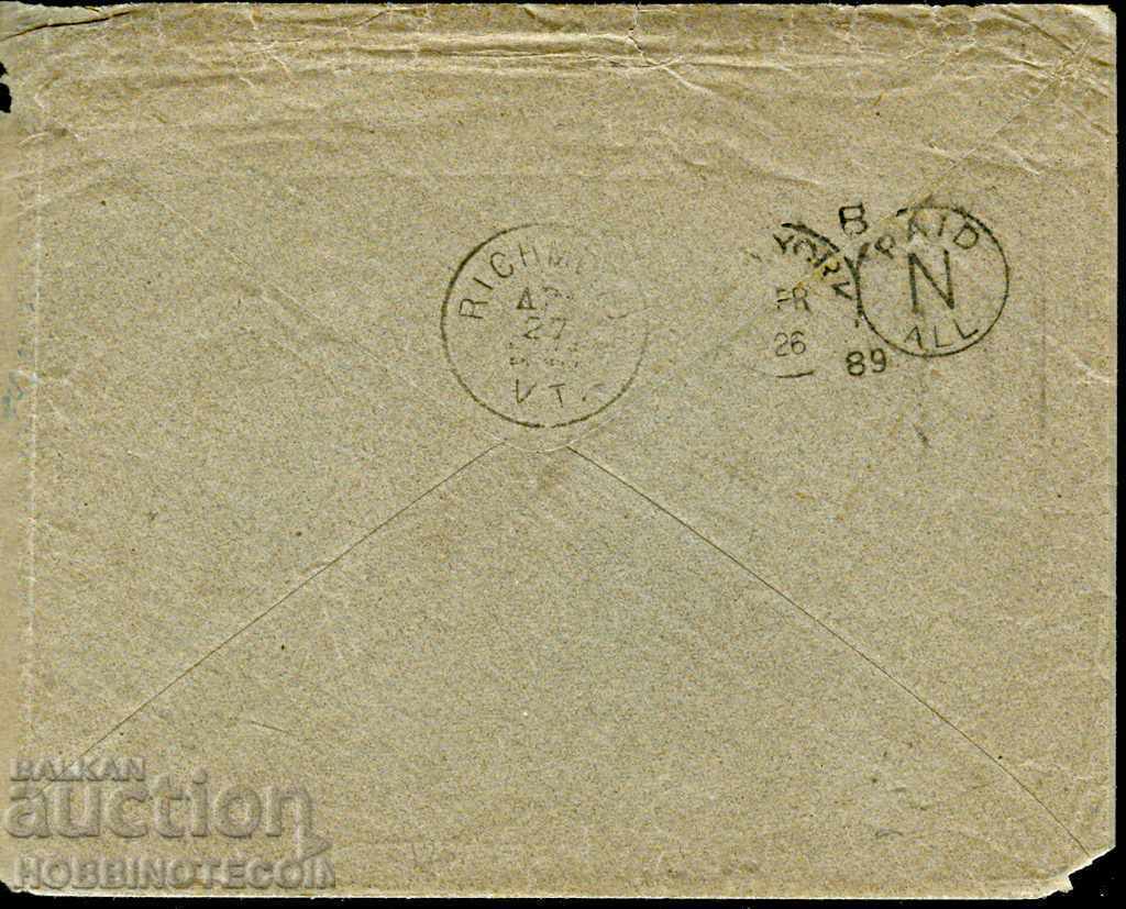 BULGARIA LARGE LION 25 St. Envelope SVISTOV RICHMAN USA - 10 IV 1889 with price 239.00 BGN | € 122.20 BULGARIA LARGE LION 25 St. Envelope SVISTOV RICHMAN USA - 10 IV 1889 with price 239.00 BGN | € 122.20