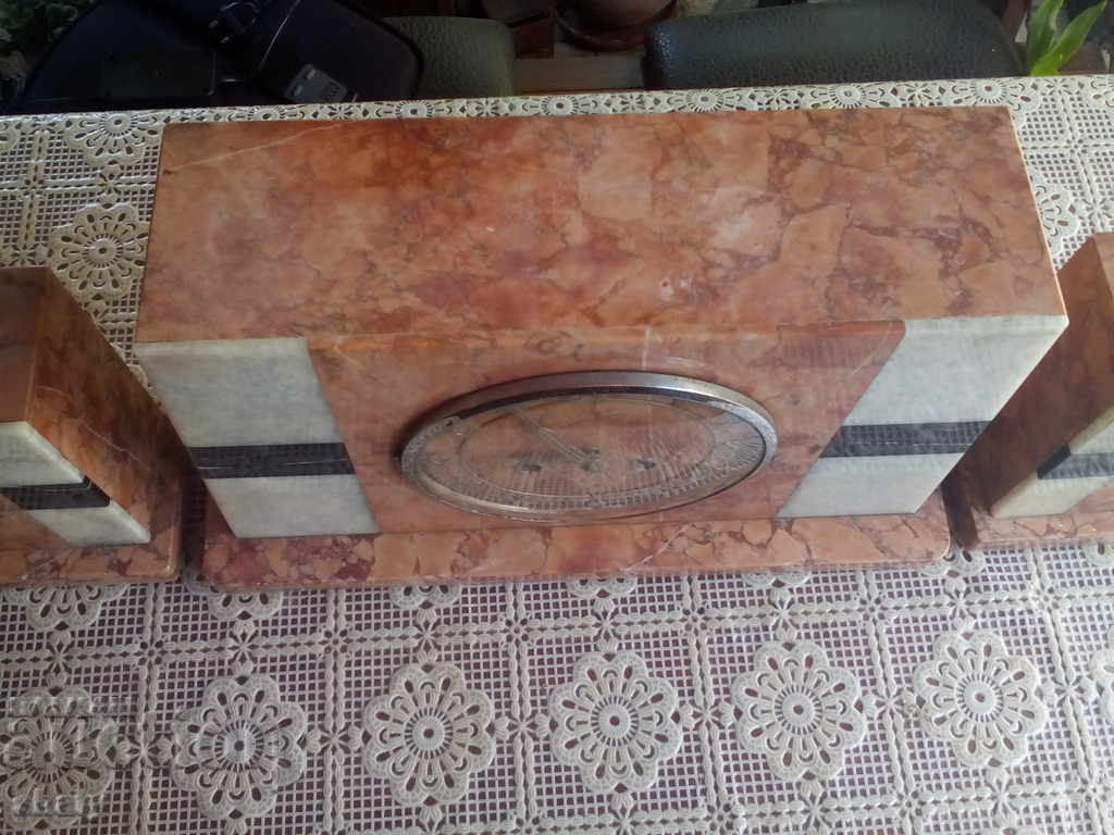 Old French Fireplace Clock. Large Desktop Clock. - 5