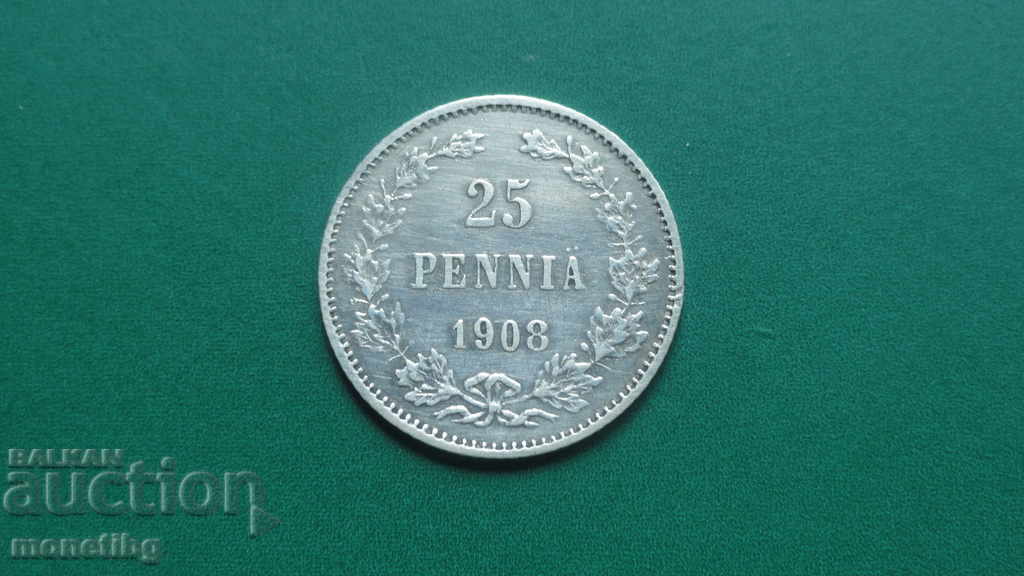Rusia (pentru Finlanda) 1908 - 25 penni - 5 Rusia (pentru Finlanda) 1908 - 25 penni - 5