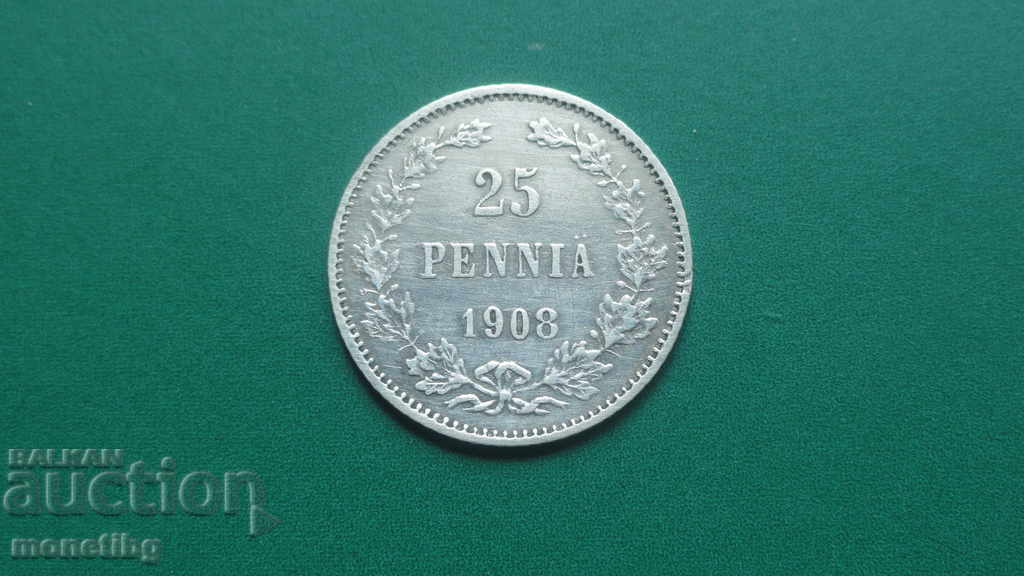Rusia (pentru Finlanda) 1908 - 25 penni Rusia (pentru Finlanda) 1908 - 25 penni