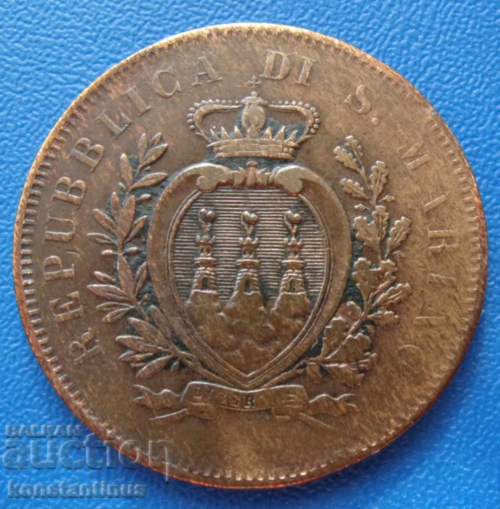 San Marino 10 Sentesimi 1875 Rare