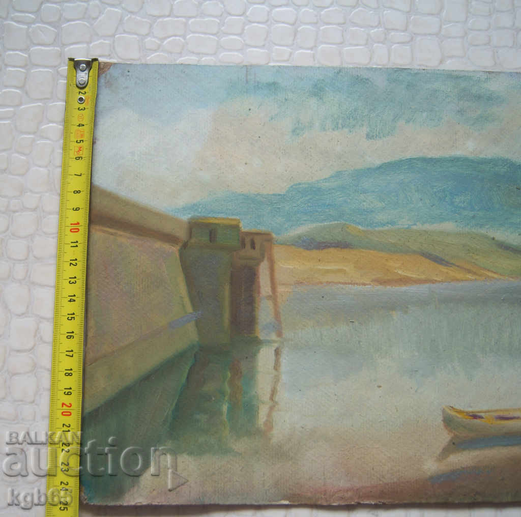 Auction  Old picture. Landscape oil.