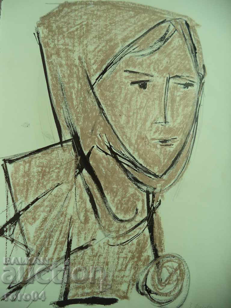 ΧΡΥΣΟΣ ΔΟΥΝΑΣ (1927 - 1997) "HEAD" - ΠΑΣΤΕΛ / ΜΠΑΛ - 6