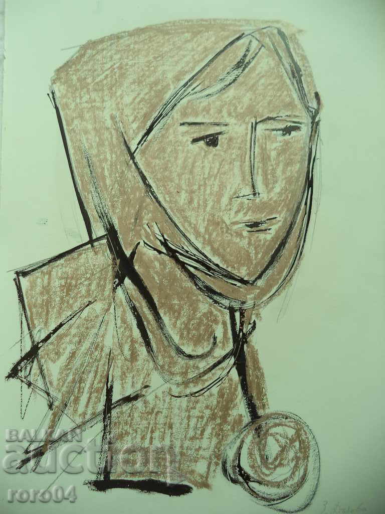 ΧΡΥΣΟΣ ΔΟΥΝΑΣ (1927 - 1997) "HEAD" - ΠΑΣΤΕΛ / ΜΠΑΛ - 7