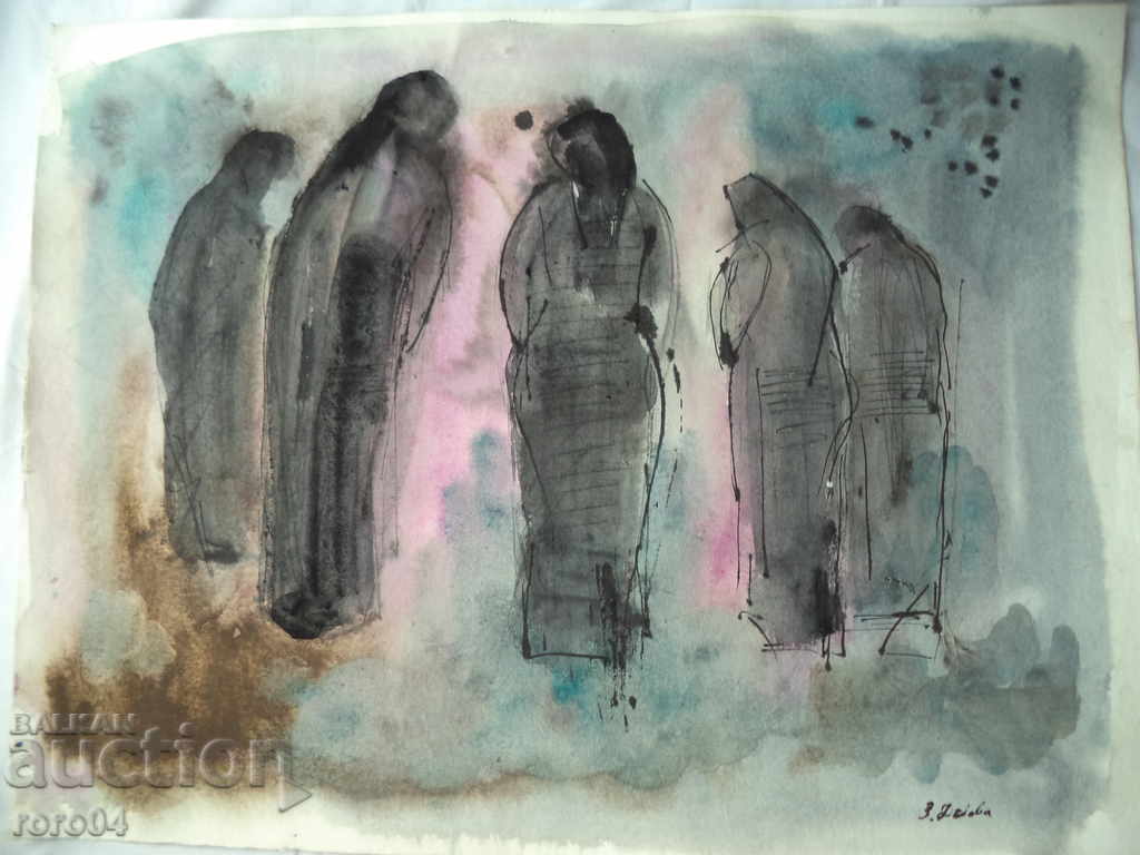 ΧΡΥΣΟΣ ΔΟΥΝΑΣ (1927 - 1997) "ΣΥΝΘΕΣΗ" - AQUAREL