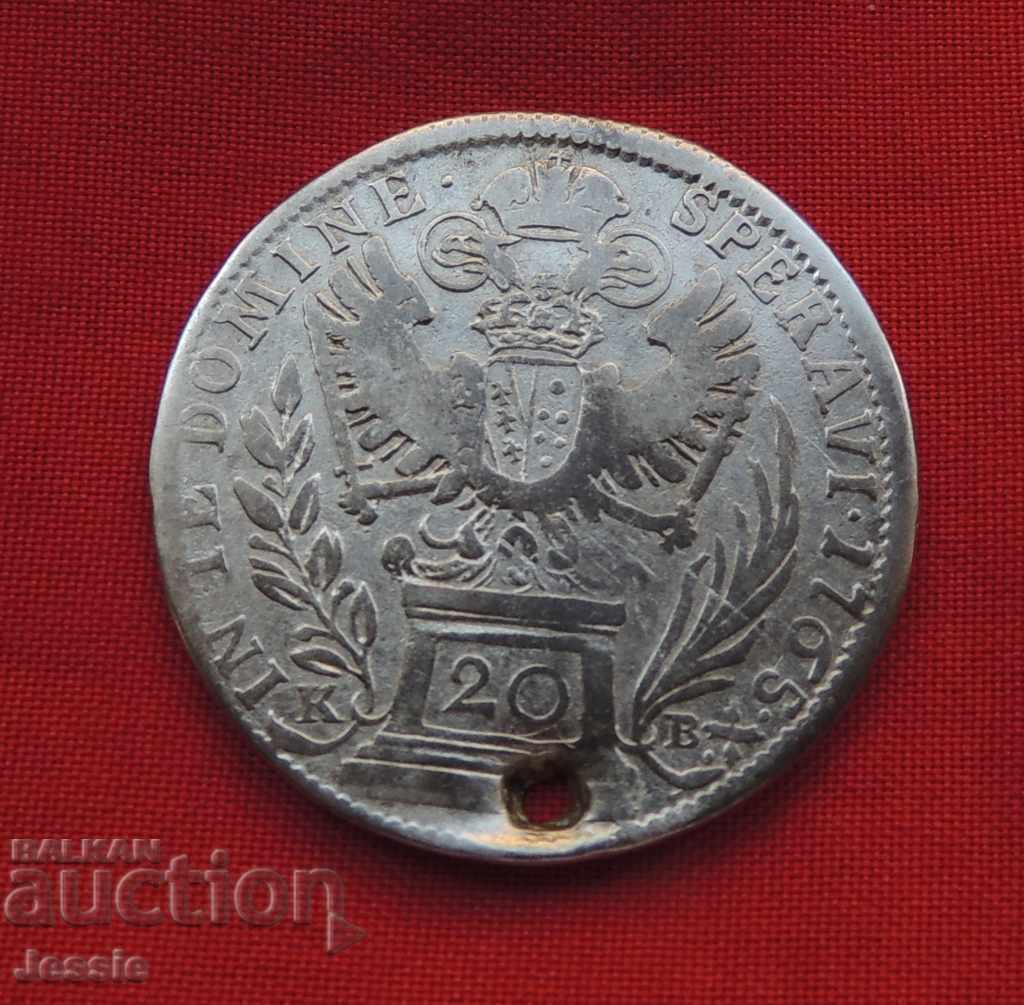 20 Kreuzer Austria-Hungary 1765 KB Silver - Franz I 20 Kreuzer Austria-Hungary 1765 KB Silver - Franz I