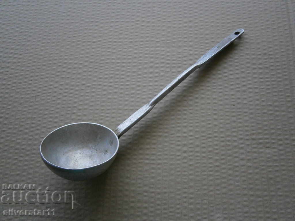 Old spoon of aluminum, labeled early salt, Bulgaria with price 21.00 BGN | € 10.74 Old spoon of aluminum, labeled early salt, Bulgaria with price 21.00 BGN | € 10.74