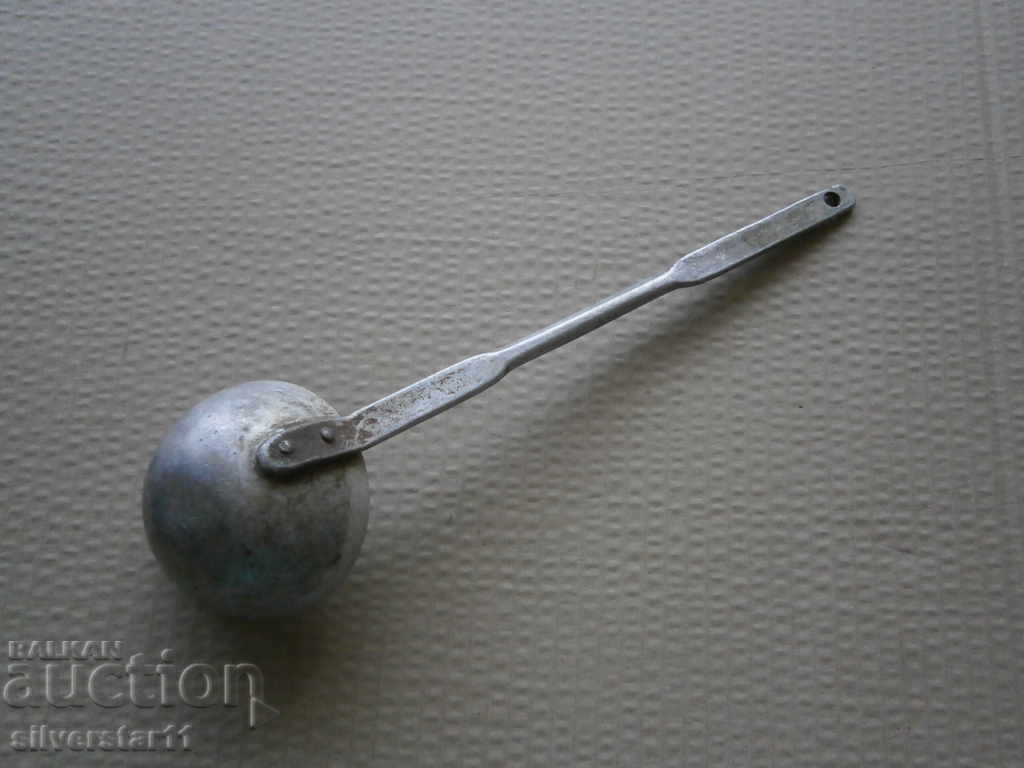 Auction Old spoon of aluminum, labeled early salt, Bulgaria Auction Old spoon of aluminum, labeled early salt, Bulgaria