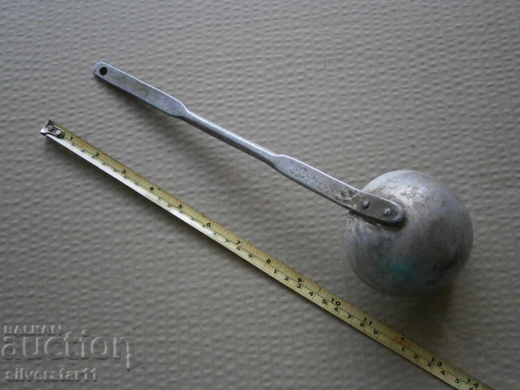 Delivery of Old spoon of aluminum, labeled early salt, Bulgaria Delivery of Old spoon of aluminum, labeled early salt, Bulgaria