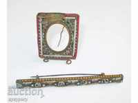 Anchor brooch and frame Venetian mosaic glass for repair