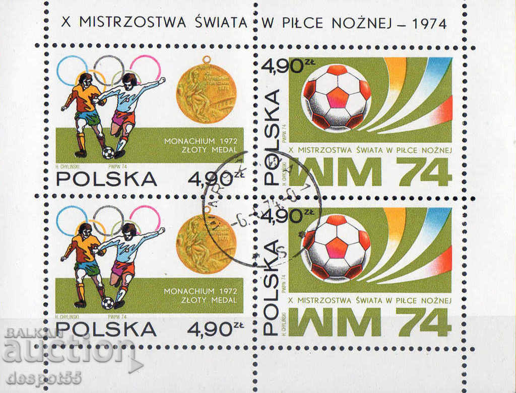 1974. Polonia. Cupa Mondială de Fotbal - FIFA. Block.