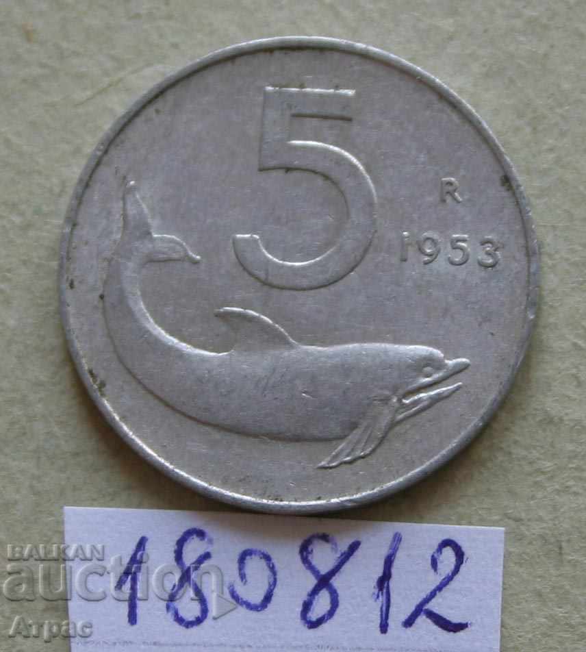 5 лири 1953  Италия