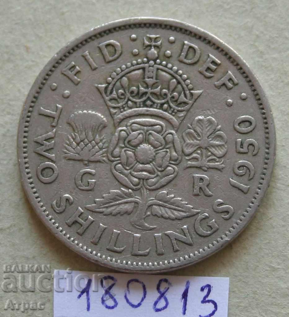 2 shilling 1950 Marea Britanie
