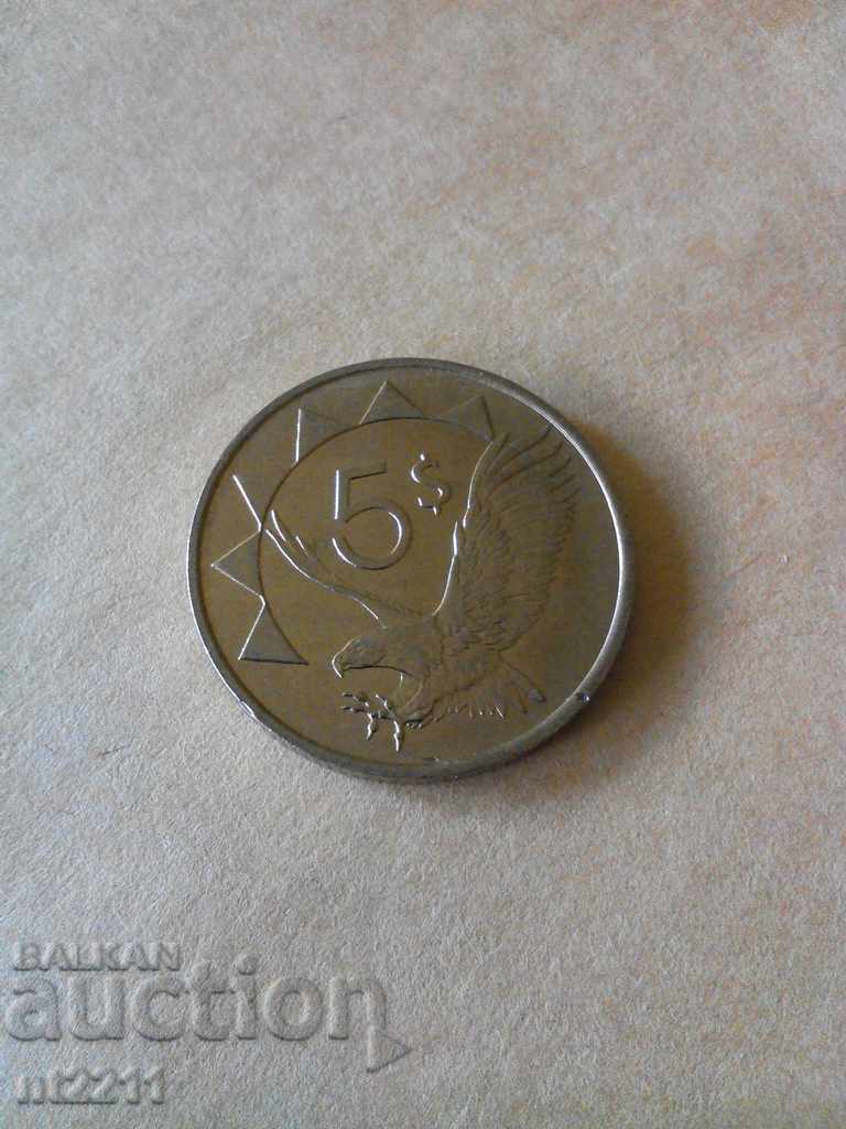 монета 5 долара Намибия
