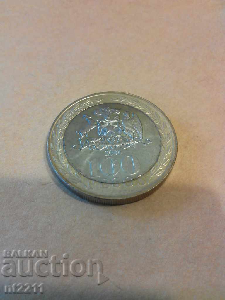 монета 100 песо Чили