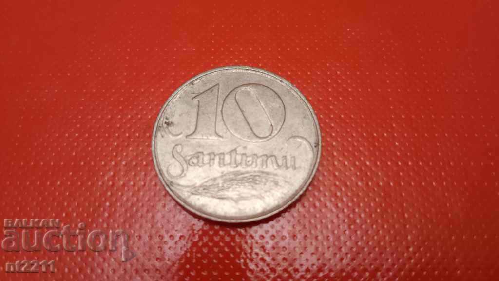 Coin 10 centimes Latvia 1922