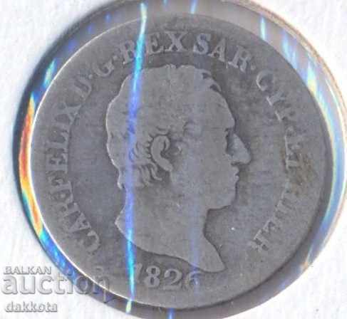 Δημοπρασία Σαρδηνία 50 λεπτά 1826, ασήμι, σπάνιο νόμισμα